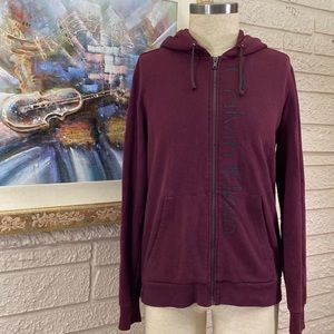 Calvin Klein Zip Up Front Hoodie Sweatshirt